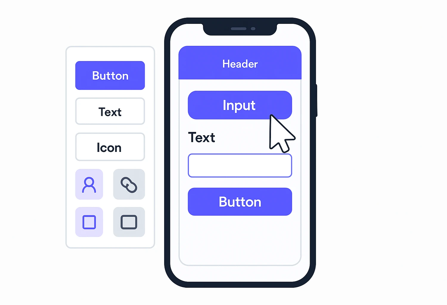 Screenshot placeholder: Bubble mobile builder UI
