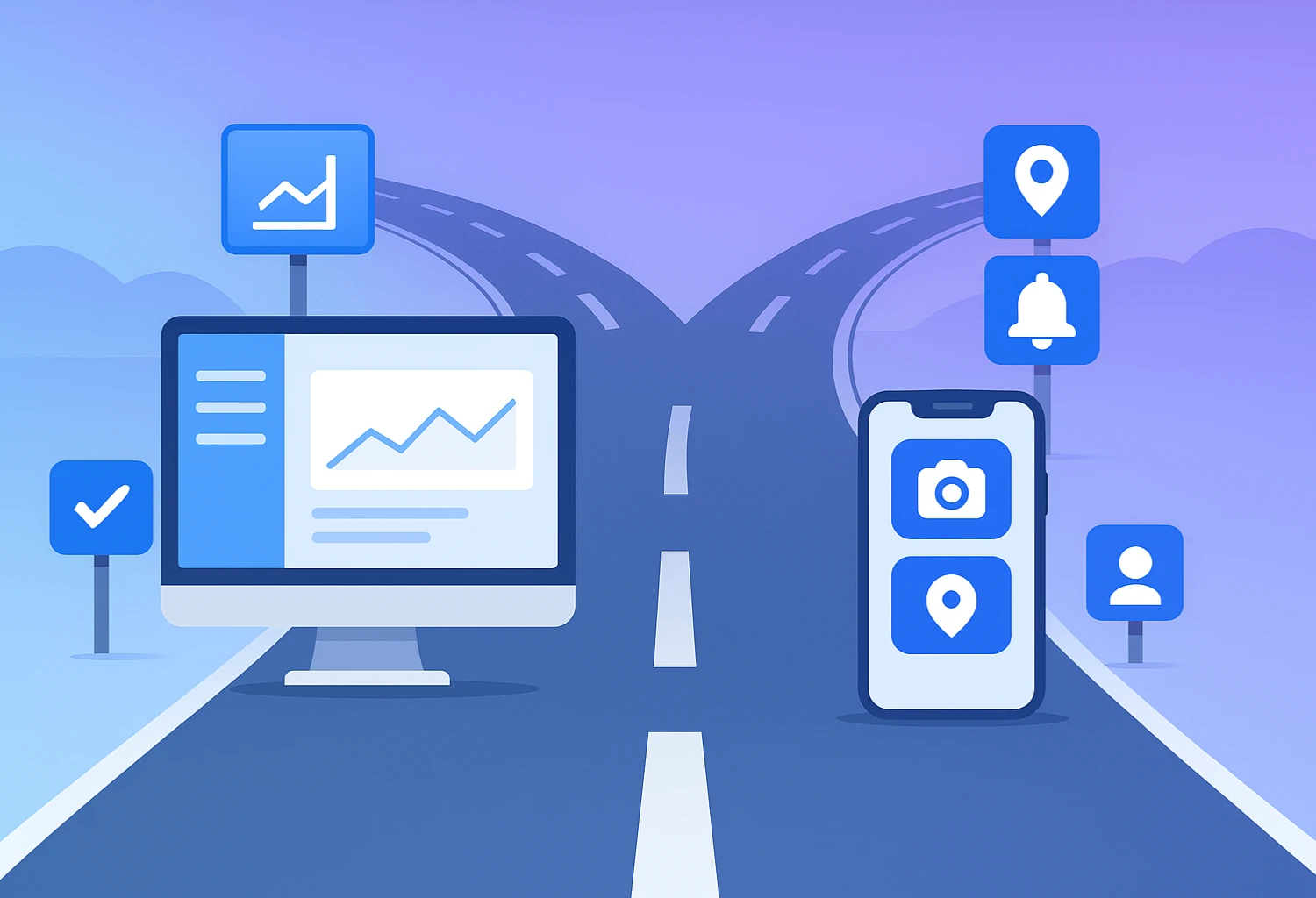 Storyboard: customer-only mobile app paired with web admin